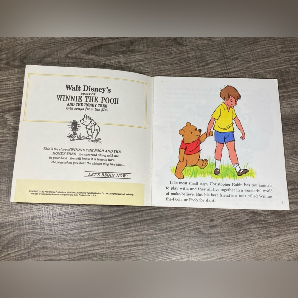 Walt Disney's Winnie the Pooh and the Honey Tree Read Along Book & Cassette Tape - Picture 2 of 9